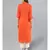 Orange Solid Straight Kurta