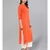Orange Solid Straight Kurta