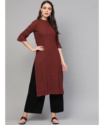 Maroon Straight Kurta 1