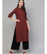 Maroon Straight Kurta