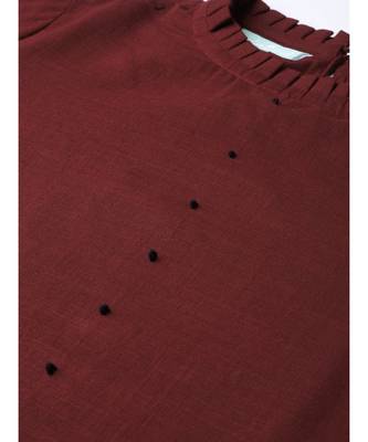 Maroon Straight Kurta 2