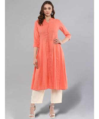 Peach Anarkali Kurta 1
