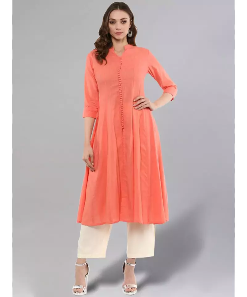 Peach Anarkali Kurta