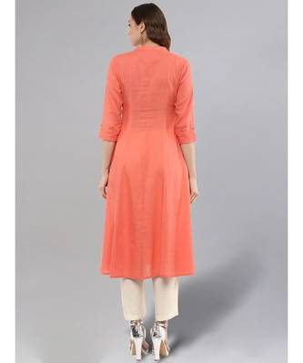 Peach Anarkali Kurta 3