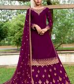 Rani Pink Velvet Pakistani Salwar Kameez