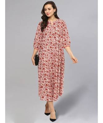 Maroon Jaal Print Maxi Dress 2