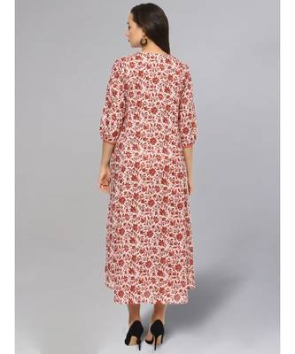 Maroon Jaal Print Maxi Dress 3