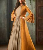 Mustard Net Pakistani Salwar Kameez