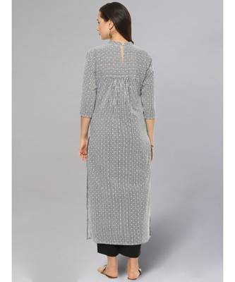 Dotted Striped Black & White Straight Kurta 3