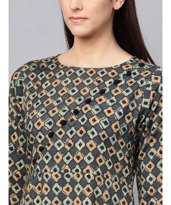 Printed Multi- Coloured Flared Kurta 2