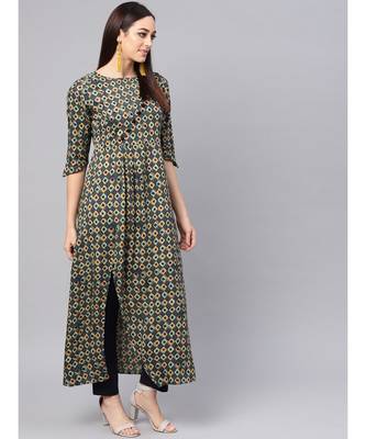 Printed Multi- Coloured Flared Kurta 3