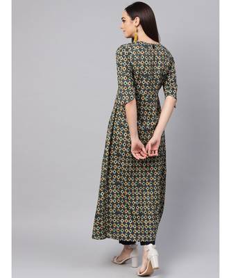 Printed Multi- Coloured Flared Kurta 4