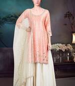 Baby Pink Satin Pakistani Salwar Kameez