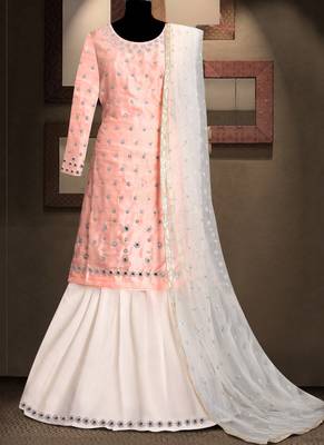 Baby Pink Satin Pakistani Salwar Kameez 2