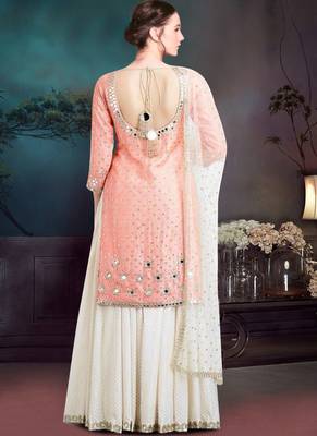 Baby Pink Satin Pakistani Salwar Kameez 3