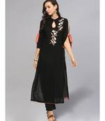 Black Embroidered Kurta