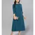 Teal Color Striped Flared Kurta