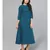 Teal Color Striped Flared Kurta