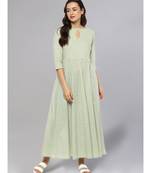 Sage Green Textured Anarkali