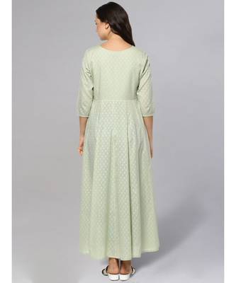 Sage Green Textured Anarkali 3