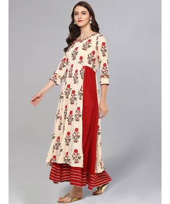 Mughal Print Anarkali Kurta 4