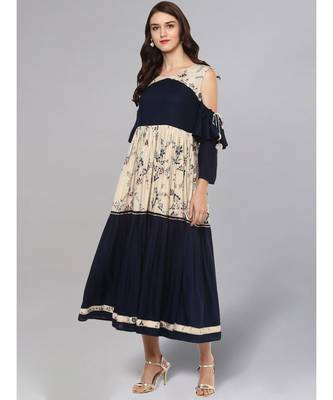 Printed & Solid Frilled Kurta 1