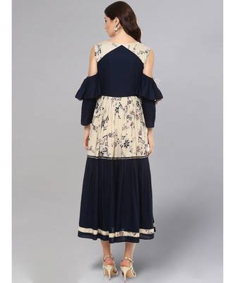 Printed & Solid Frilled Kurta 3