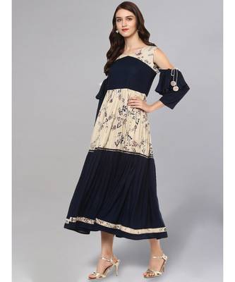 Printed & Solid Frilled Kurta 4