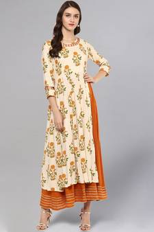 Mughal Print Anarkali Kurta