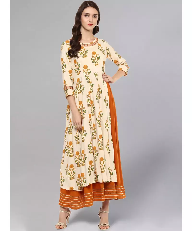 Mughal Print Anarkali Kurta
