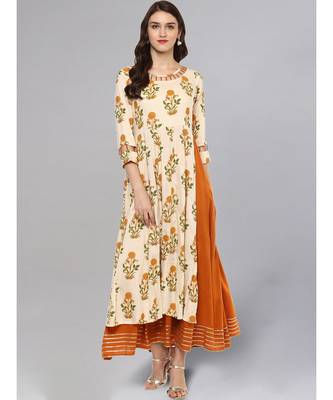 Mughal Print Anarkali Kurta 2
