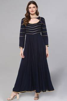 Navy Blue A Line Kurta