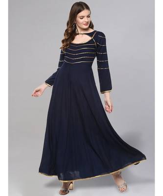 Navy Blue A Line Kurta 2