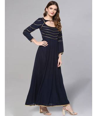 Navy Blue A Line Kurta 5