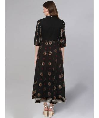 Gold Print Anarkali Kurta 3