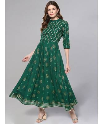 Gold Print Anarkali Kurta 2