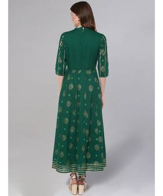 Gold Print Anarkali Kurta 3