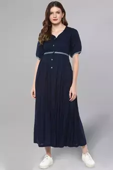 Navy Blue Long Kurta