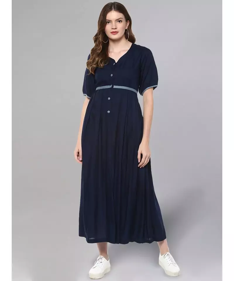 Navy Blue Long Kurta