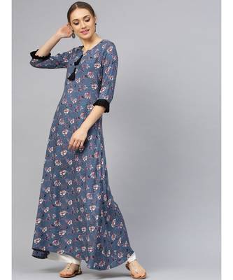 Blue Print A Line Kurta 3