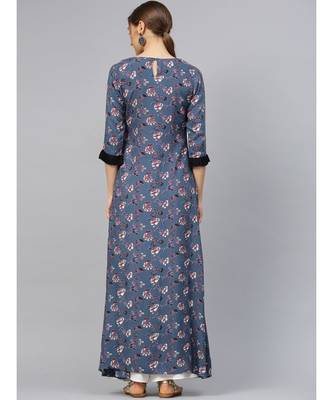 Blue Print A Line Kurta 5
