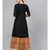 Black Anarkali Kurta With Printed Border