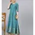 Turquoise Gold Print Anarkali Kurta