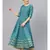Turquoise Gold Print Anarkali Kurta