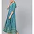 Turquoise Gold Print Anarkali Kurta