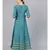 Turquoise Gold Print Anarkali Kurta