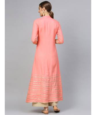 Peach A Line Kurta 5