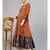 Rust Anarkali Kurta With Printed Border