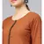 Rust Anarkali Kurta With Printed Border