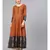 Rust Anarkali Kurta With Printed Border